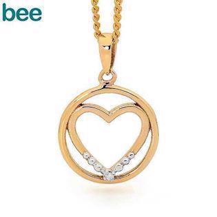 Bee Jewelry Heart in Circle 9 ct gold necklace blank, model 65574